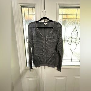 Nordstrom brand “BP” cable knit sweater in charcoal grey size XS.